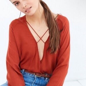 Orange Criss Cross Blouse